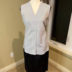 Reitman's Blouse cotton blend sleeveless button down top shirt Women’s Size 7
